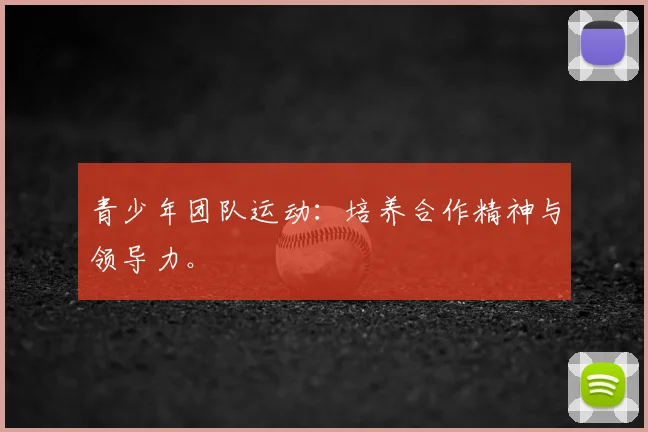 青少年团队运动:培养合作精神与领导力。